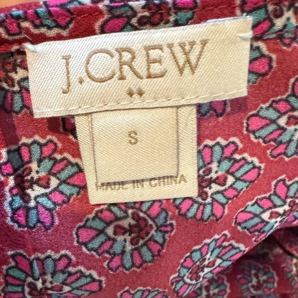 J. CREW Pop Over Boho Red Top Size Small VGUC